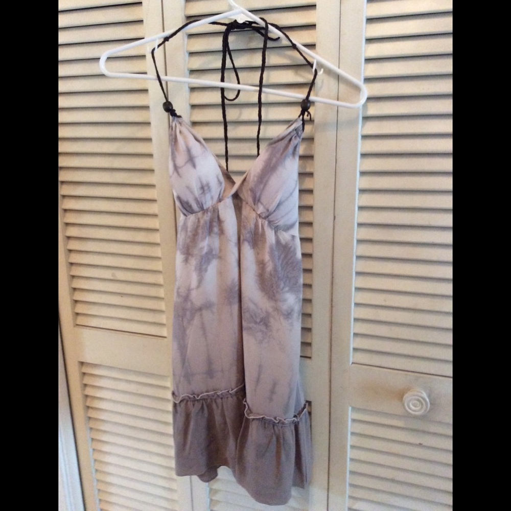 Guess Boho 100% Silk Ombré Halter Dress